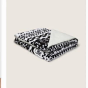 Victoria's Secret Pink Sherpa Plush Black / White Blanket Cozy 50in x 60in